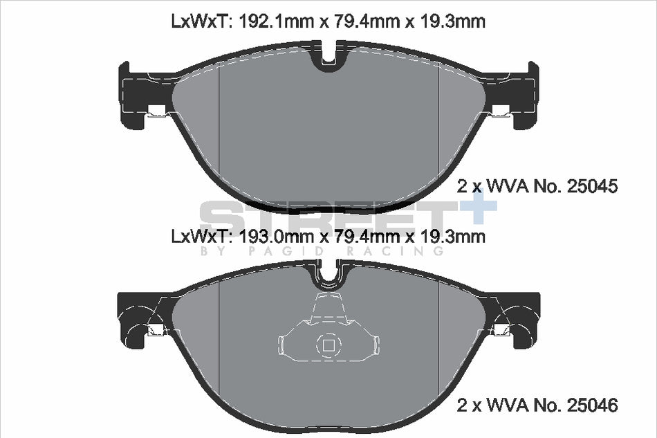 PAGID STREET+ Front Axle Set for BMW 6 Coupe (F13) 650 i xDrive 09/11→06/12