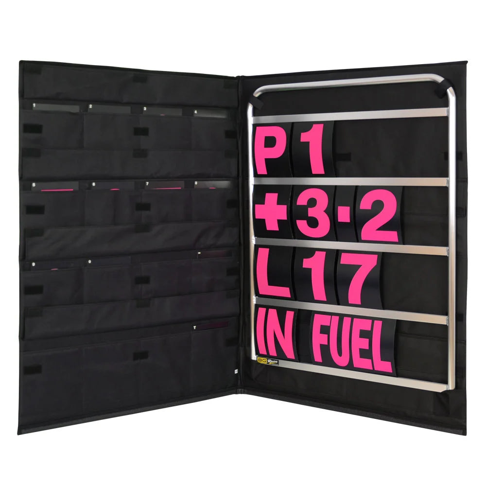 B-G Racing Standard Pit Board Kit- Pink Numbers & Bag