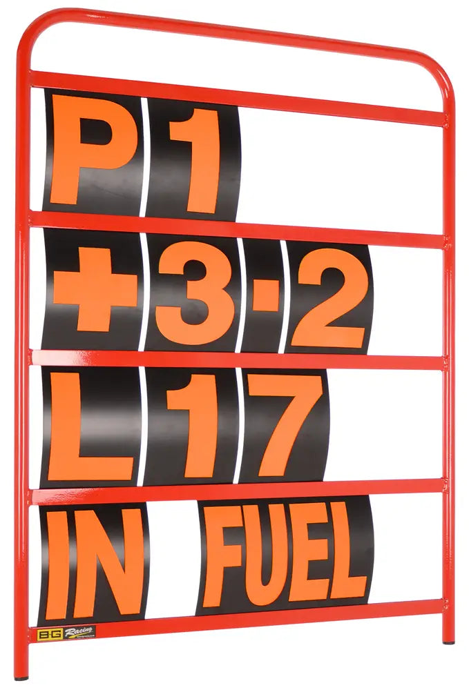 B-G Racing Standard Red Aluminium Pit Board
