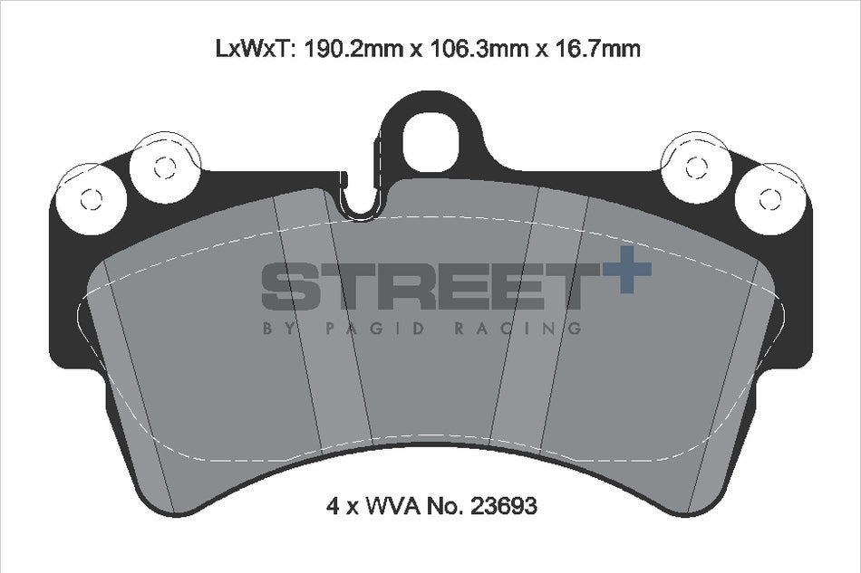 PAGID STREET+ Front Axle Set for AUDI Q7 (4LB) 3.0 TFSI quattro 05/11→08/15