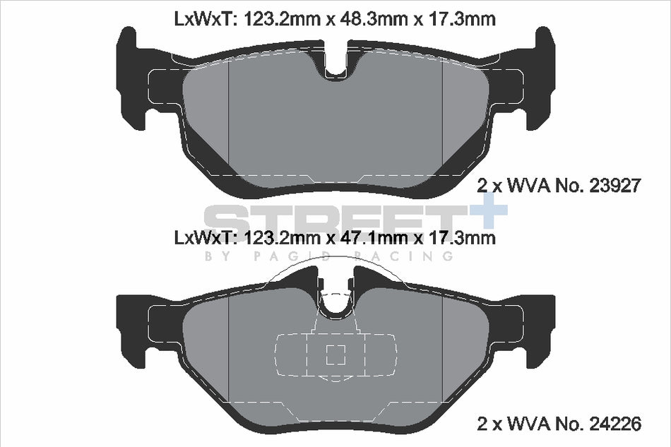 PAGID STREET+ Rear Axle Set for BMW 3 (E90) 325 i 01/06→12/11