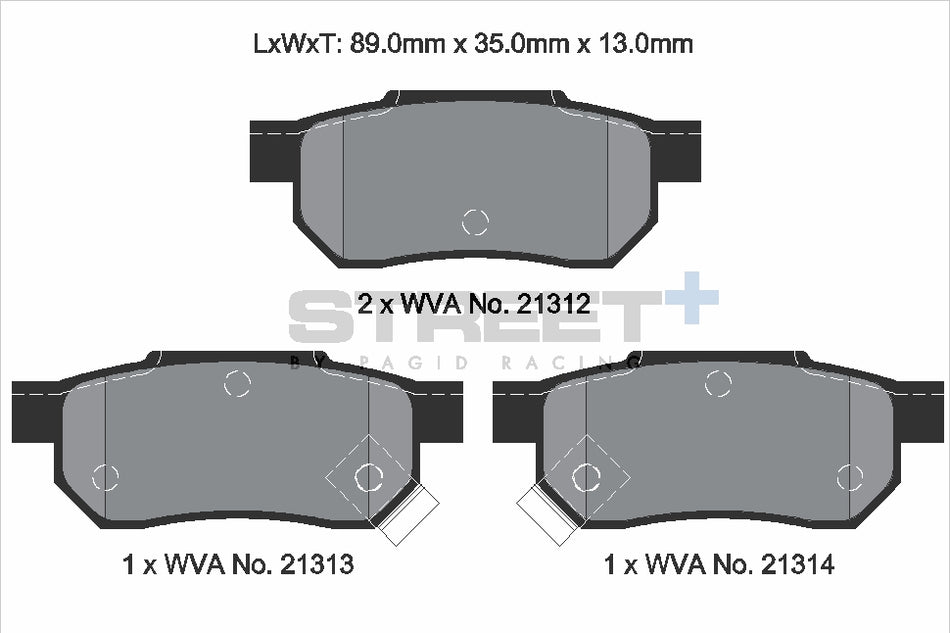 PAGID STREET+ Rear Axle Set for ROVER 400 II Hatchback (RT) 420 Di 05/95→03/00