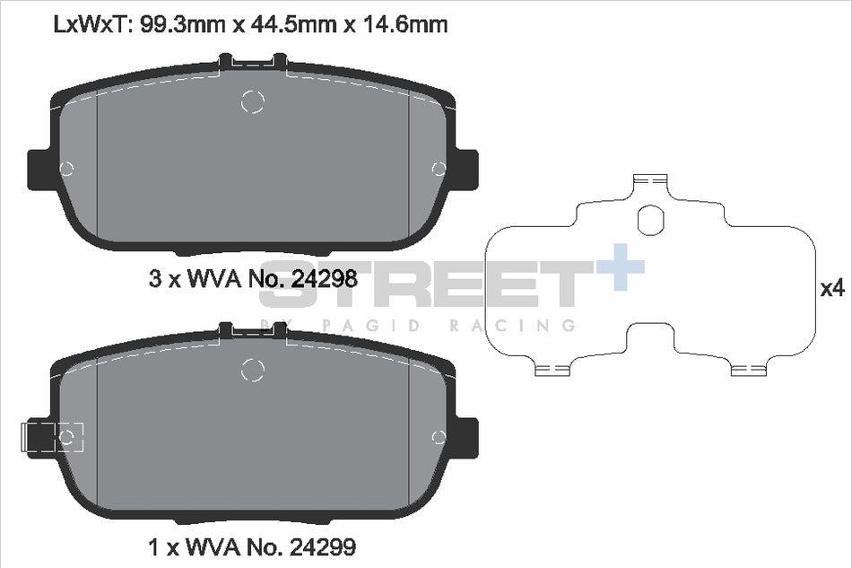 PAGID STREET+ Rear Axle Set for ABARTH 124 Spider 1.4 (348) 03/16