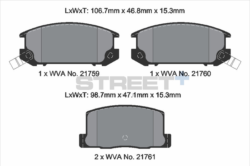 PAGID STREET+ Rear Axle Set for TOYOTA MR2 I (AW1_) 1.6 16V (AW11) 06/84→11/89
