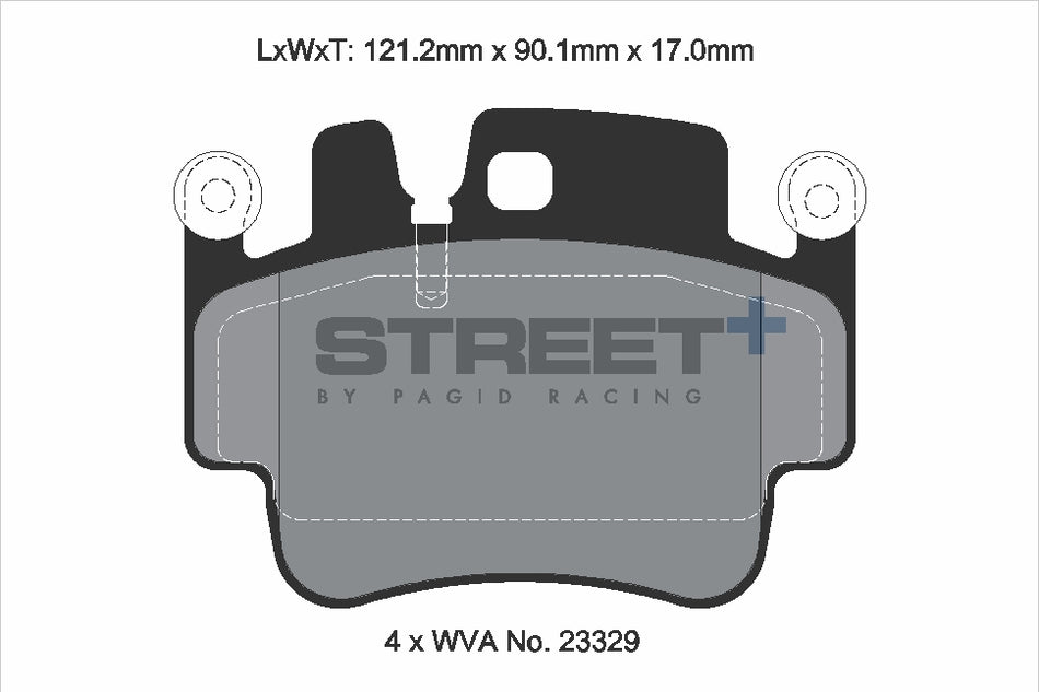 PAGID STREET+ Rear Axle Set for PORSCHE 911 (996) 3.6 GT2 04/01→08/05