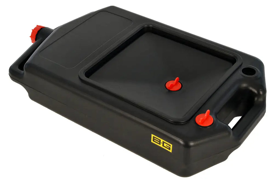 B-G Racing Fluid Drain Tank/Pan With Handle - 10 Litre - Black