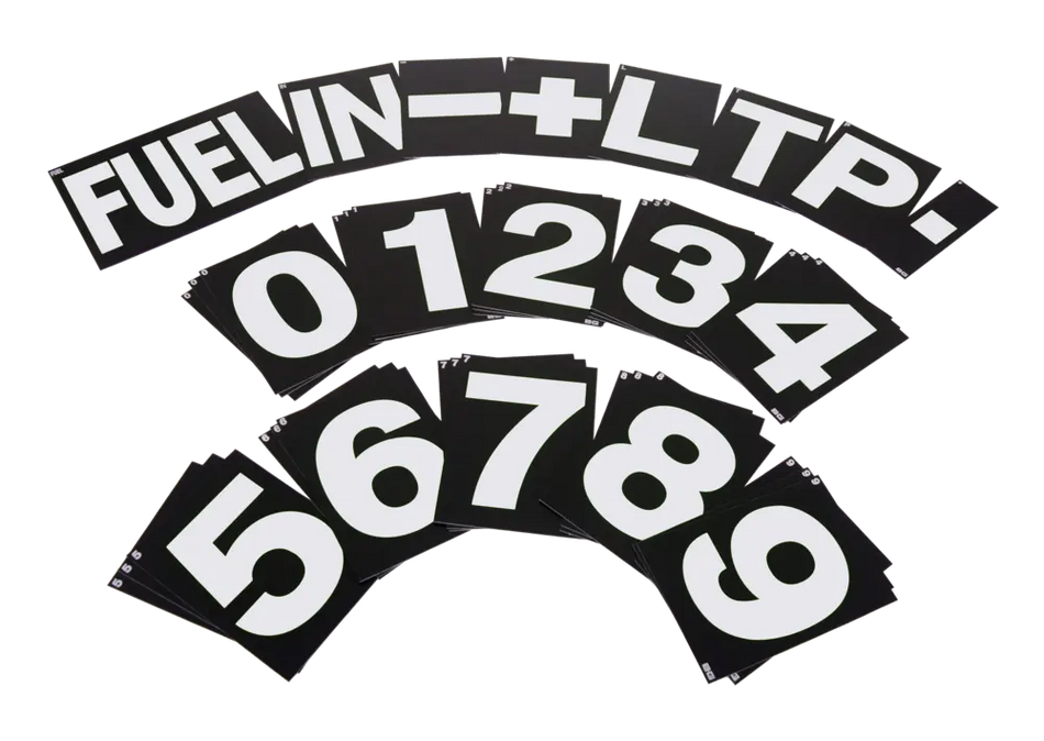 B-G Racing Large Pit Board Number Set - White