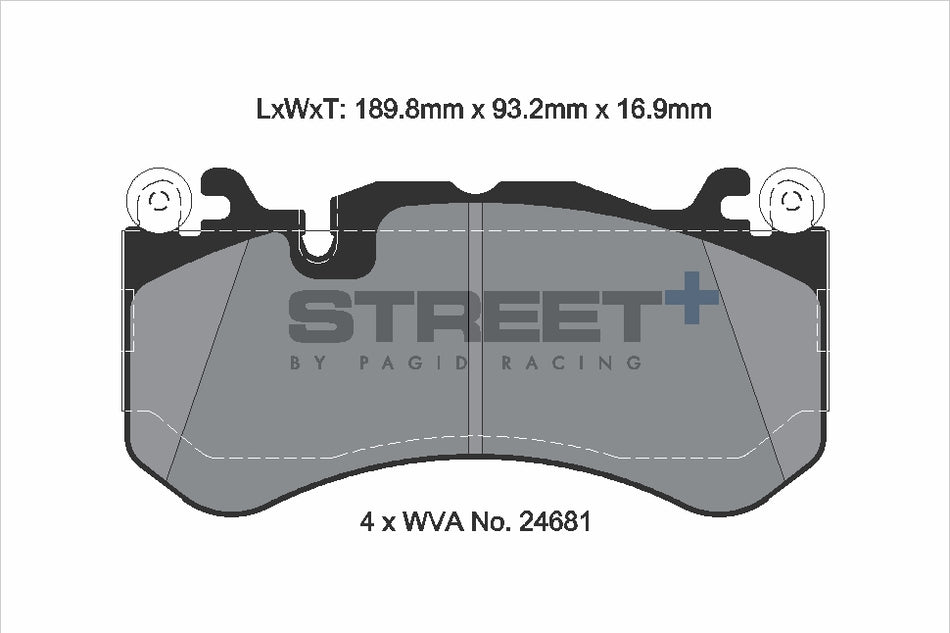 PAGID STREET+ Front Axle Set for MERCEDES-BENZ C-CLASS (W204) C 63 AMG DR 520 07/10→01/14