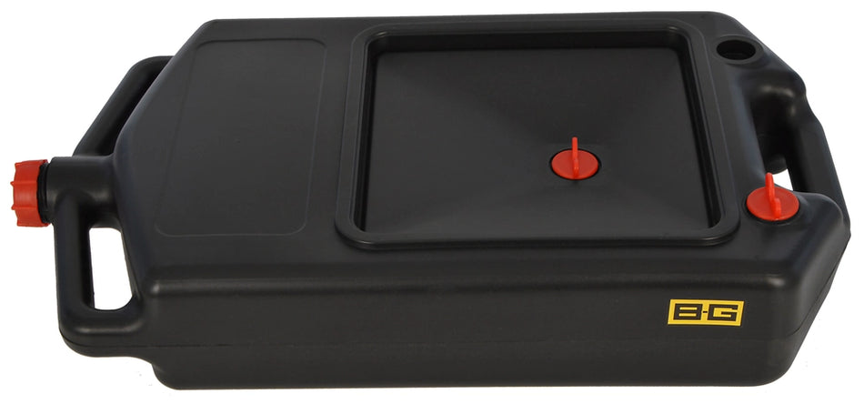 B-G Racing Fluid Drain Tank/Pan with Handle - 10 Litre - Black