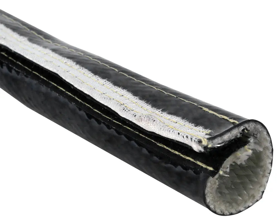 B-G Racing Black Silicone Fire Wrap (Hook & Loop) 1m Length x 25mm Internal Diameter