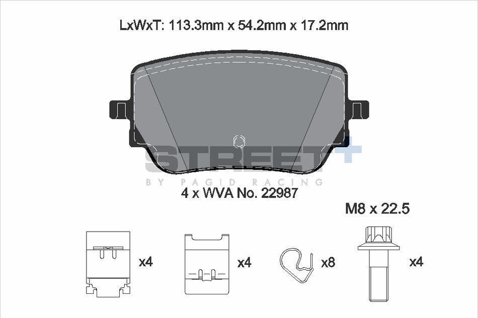 PAGID STREET+ Rear Axle Set for MERCEDES-BENZ CLA Shooting Brake (X118) AMG CLA 35 4-matic (118.651) 06/19