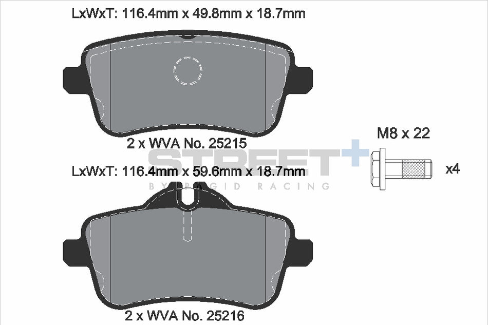 PAGID STREET+ Rear Axle Set for MERCEDES-BENZ M-CLASS (W166) ML 63 AMG 4-matic (166.074) 11/11→02/15