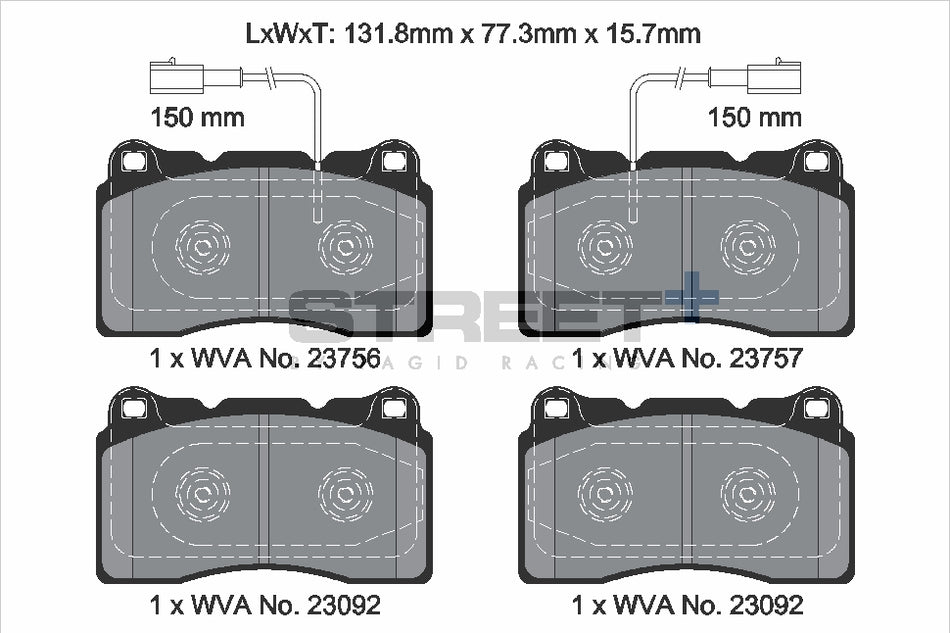 PAGID STREET+ Front Axle Set for ALFA ROMEO GIULIETTA (940_) 1.4 TB (940FXA1A, 940FXT1A) 04/10→12/20