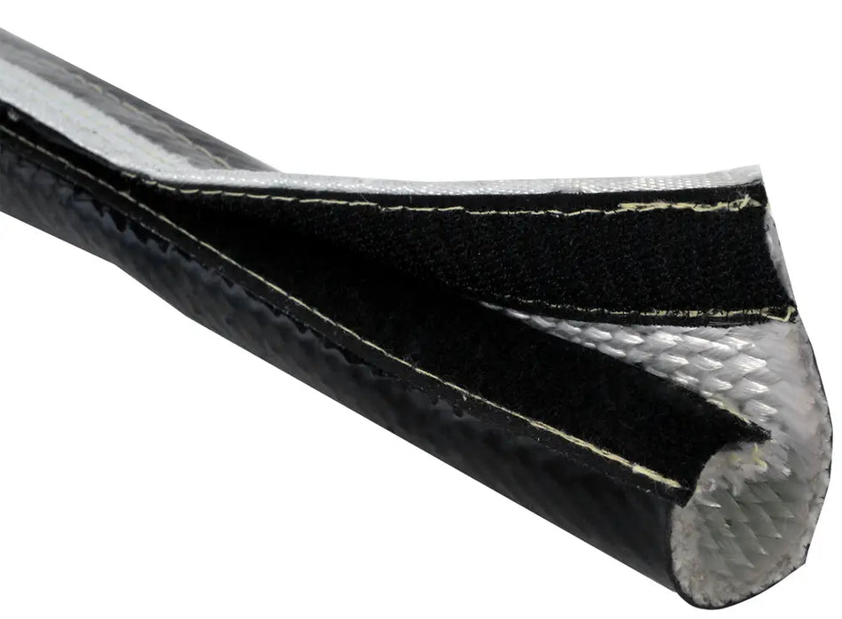 B-G Racing Black Silicone Fire Wrap (Hook & Loop) 1m Length x 25mm Internal Diameter
