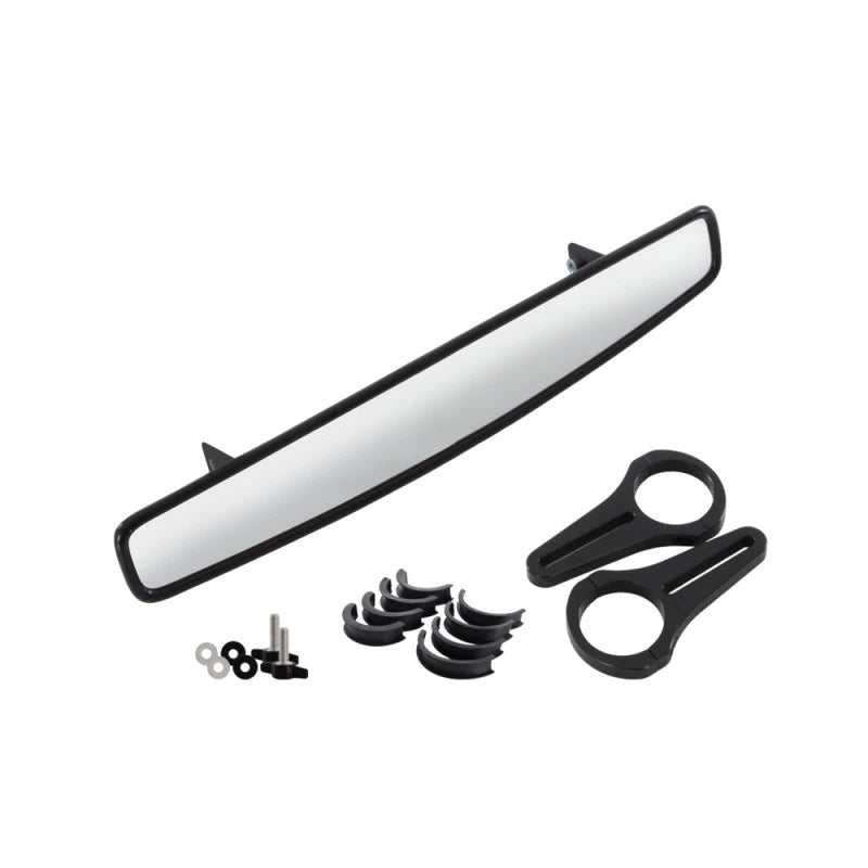 B-G Racing 17" Wide Angle Rear View Mirror With Extended 1.75" Brackets