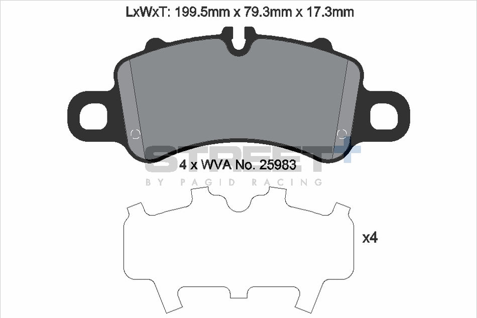 PAGID STREET+ Front Axle Set for PORSCHE 718 BOXSTER (982) 2.5 S (982330, 982331) 04/16