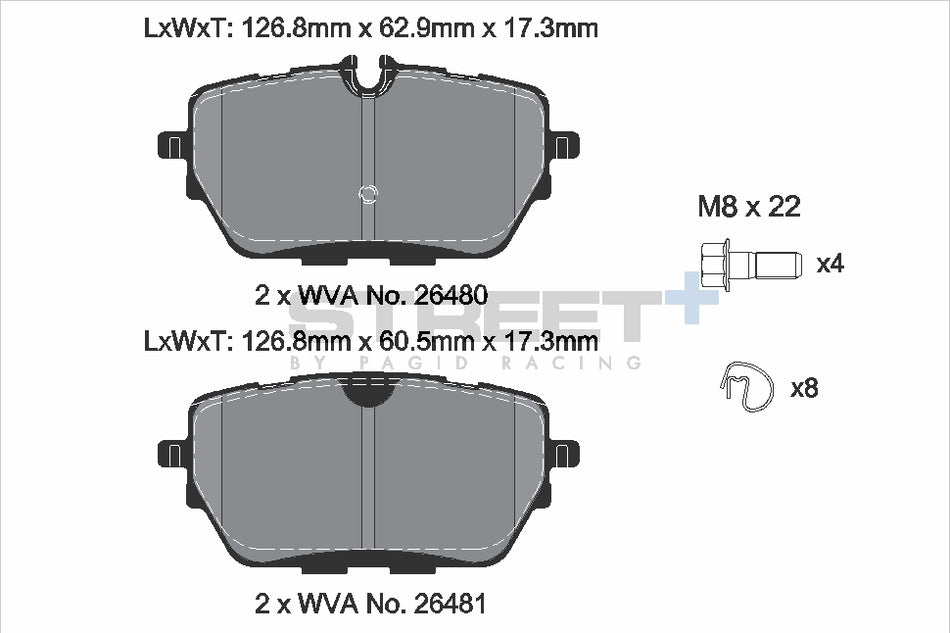 PAGID STREET+ Rear Axle Set for NIO EC6 EV 07/20