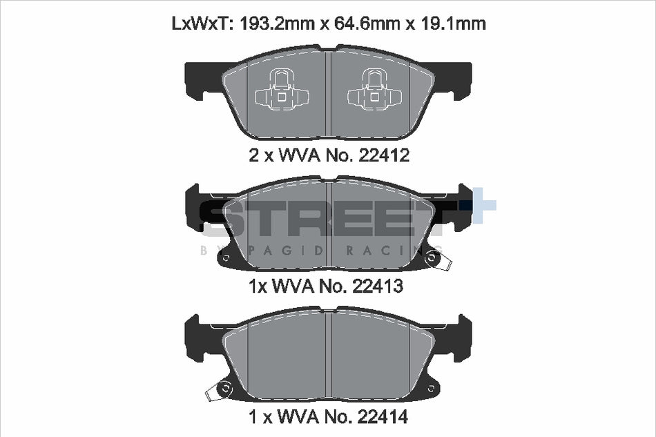 PAGID STREET+ Front Axle Set for FORD GALAXY MK III VAN (CK) 2.0 EcoBlue 03/19