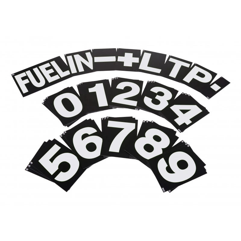 B-G Racing Standard Pit Board Number Set - White