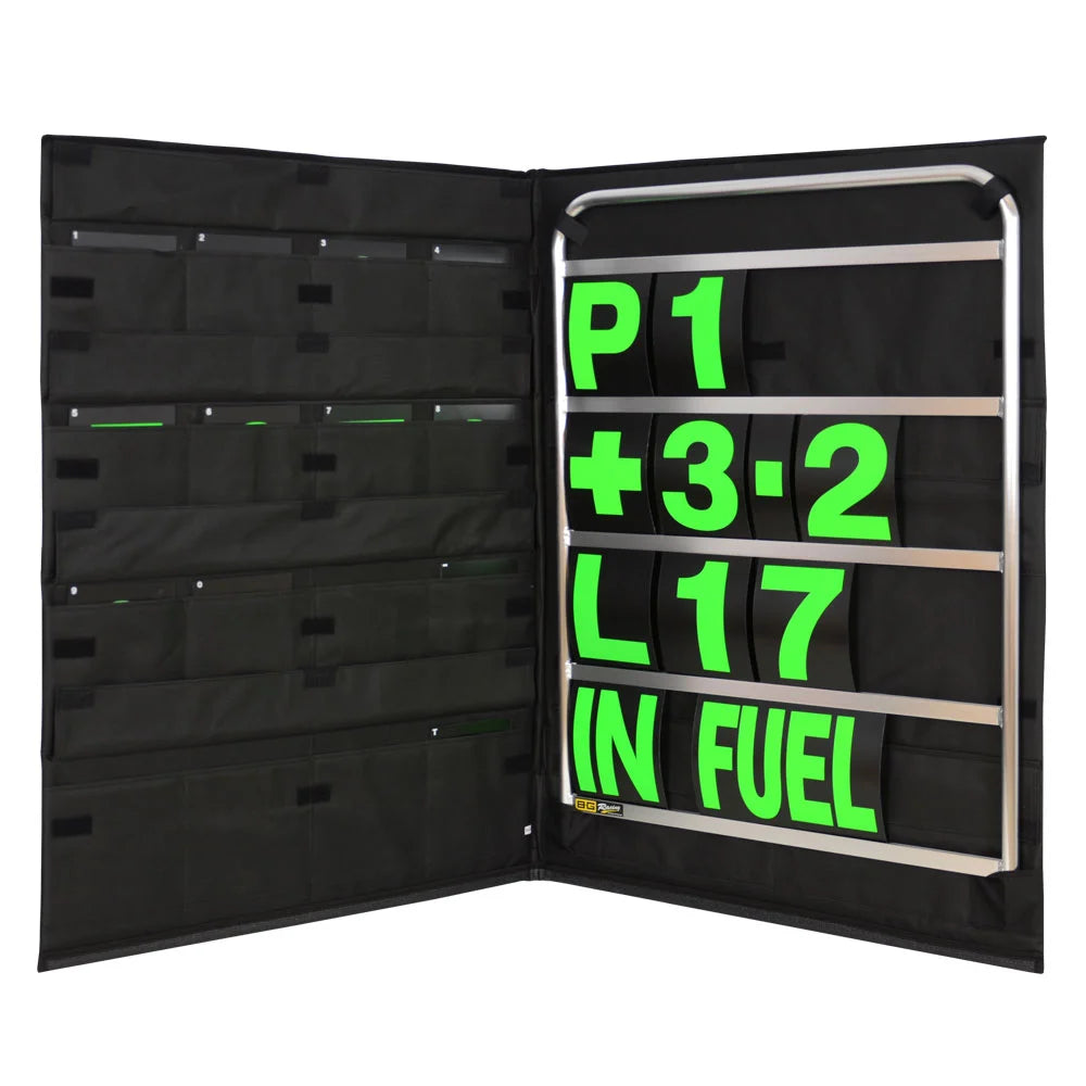B-G Racing Standard Pit Board Kit- Green Numbers & Bag
