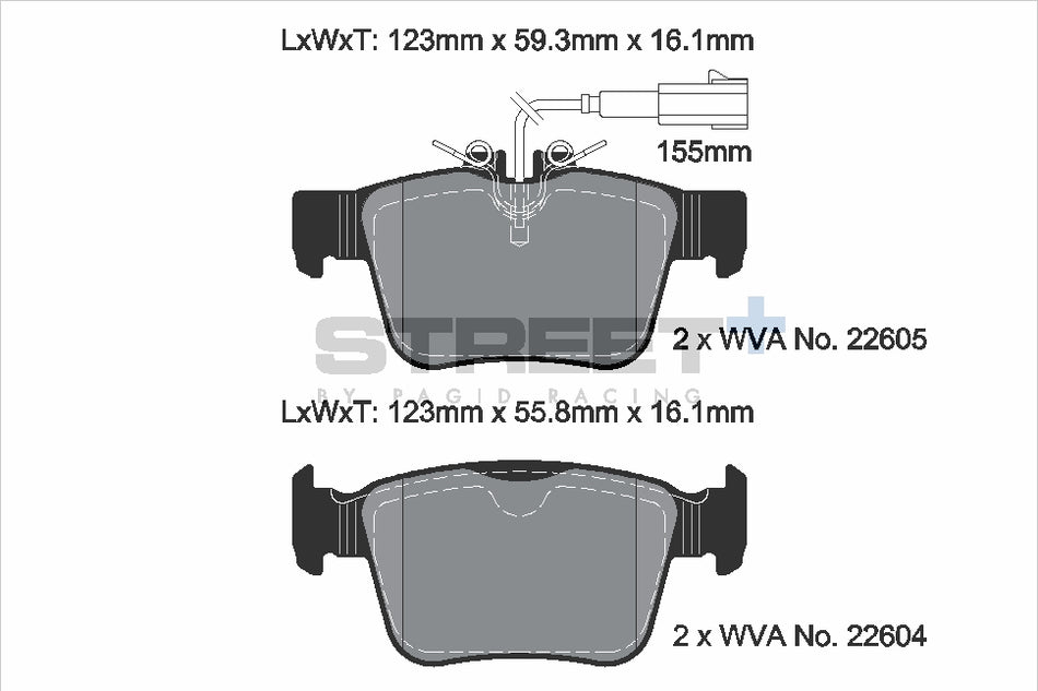 PAGID STREET+ Rear Axle Set for ALFA ROMEO GIULIA (952_) 2.0 (952ABA25B) 08/16→10/22
