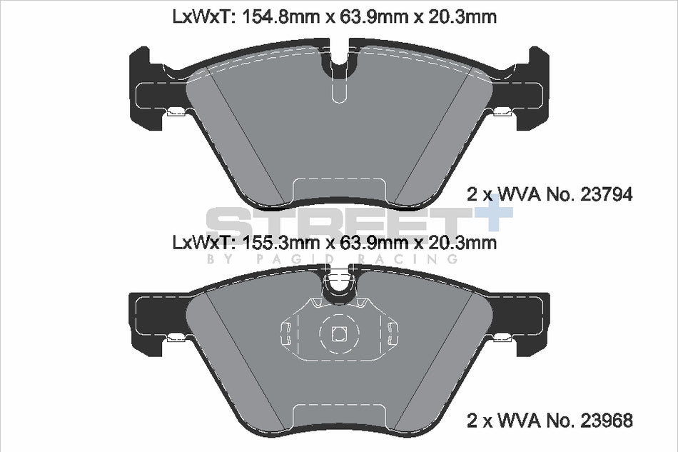 PAGID STREET+ Front Axle Set for BMW Z4 Roadster (E89) sDrive 18 i 04/13→08/16