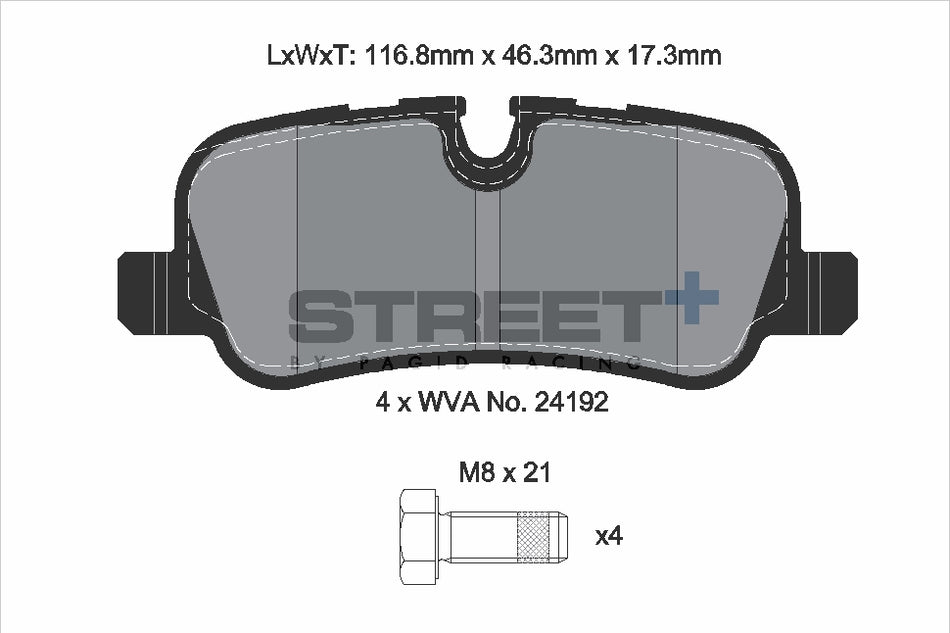 PAGID STREET+ Rear Axle Set for LAND ROVER DISCOVERY IV (L319) 4.0 4x4 09/09→12/18