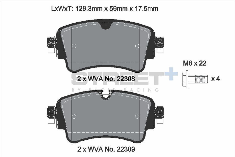 PAGID STREET+ Rear Axle Set for AUDI Q7 Van (4MB, 4MG) 3.0 TDI quattro 01/15→12/19