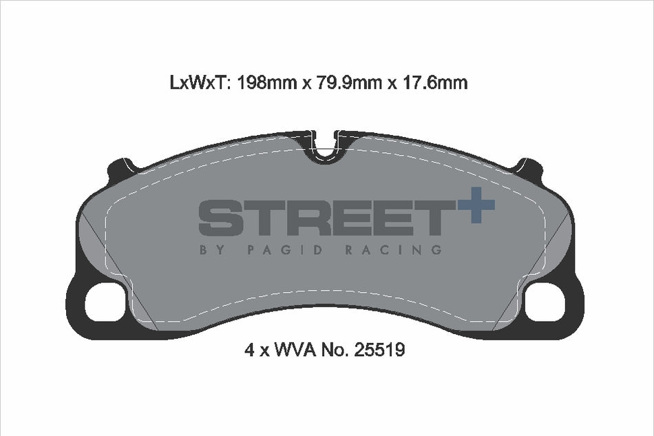 PAGID STREET+ Front Axle Set for PORSCHE 718 BOXSTER (982) GTS 4.0 (982360, 982361) 01/19