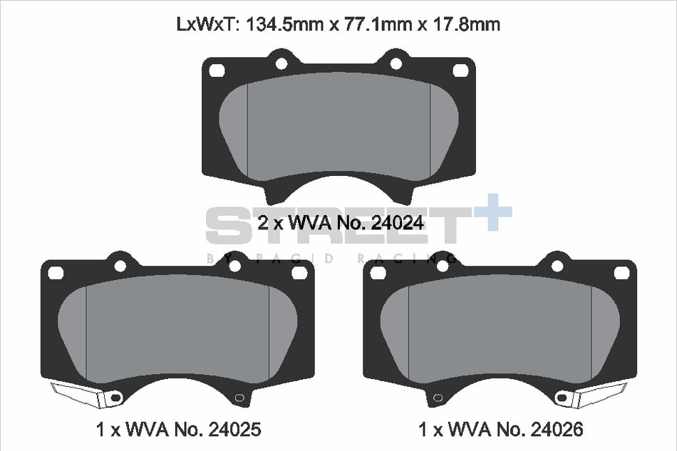 PAGID STREET+ Front Axle Set for CHANGAN CX30 Saloon 1.6 12/10