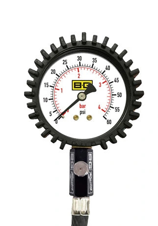 B-G Racing 2.5" Tyre Pressure Gauge - 0-60 Psi/0-4 Bar