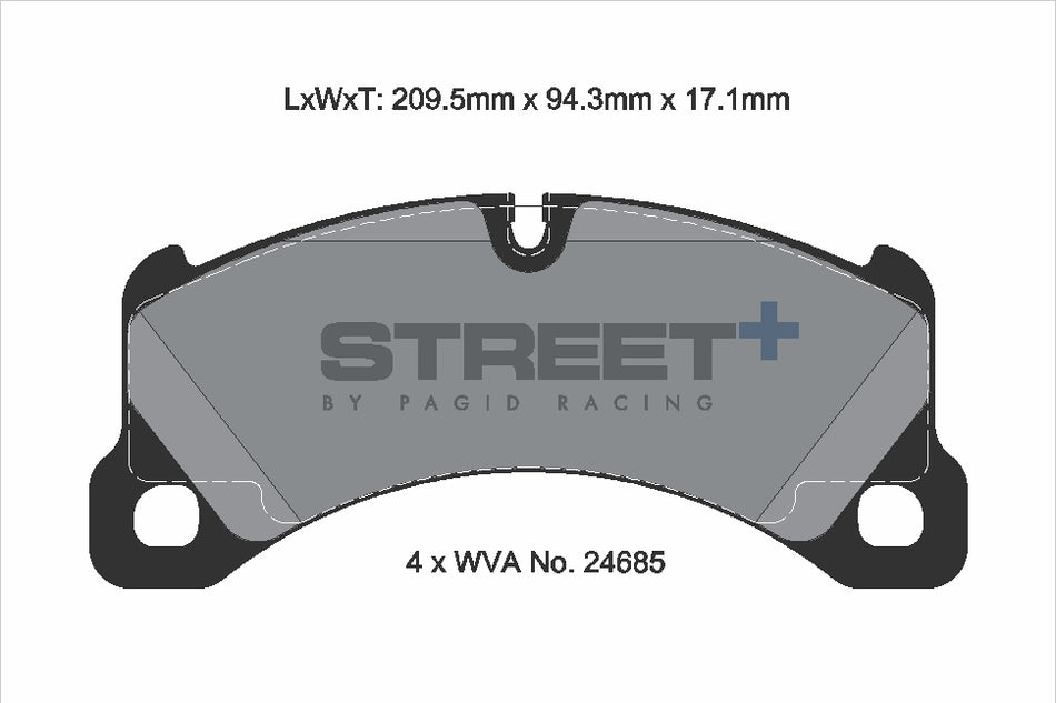 PAGID STREET+ Front Axle Set for PORSCHE CAYENNE (92A) 3.0 S 04/11