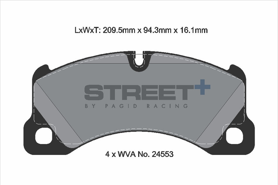 PAGID STREET+ Front Axle Set for PORSCHE PANAMERA (970) 4.8 4S 09/09→07/13