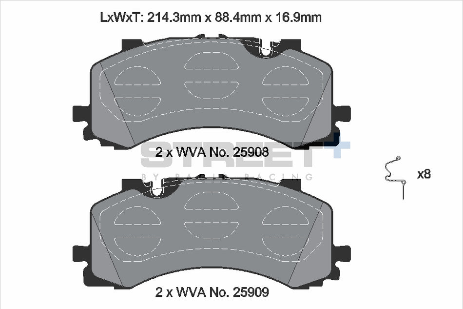 PAGID STREET+ Front Axle Set for AUDI A6 Allroad C8 (4AH) 40 TDI Mild Hybrid quattro 09/20