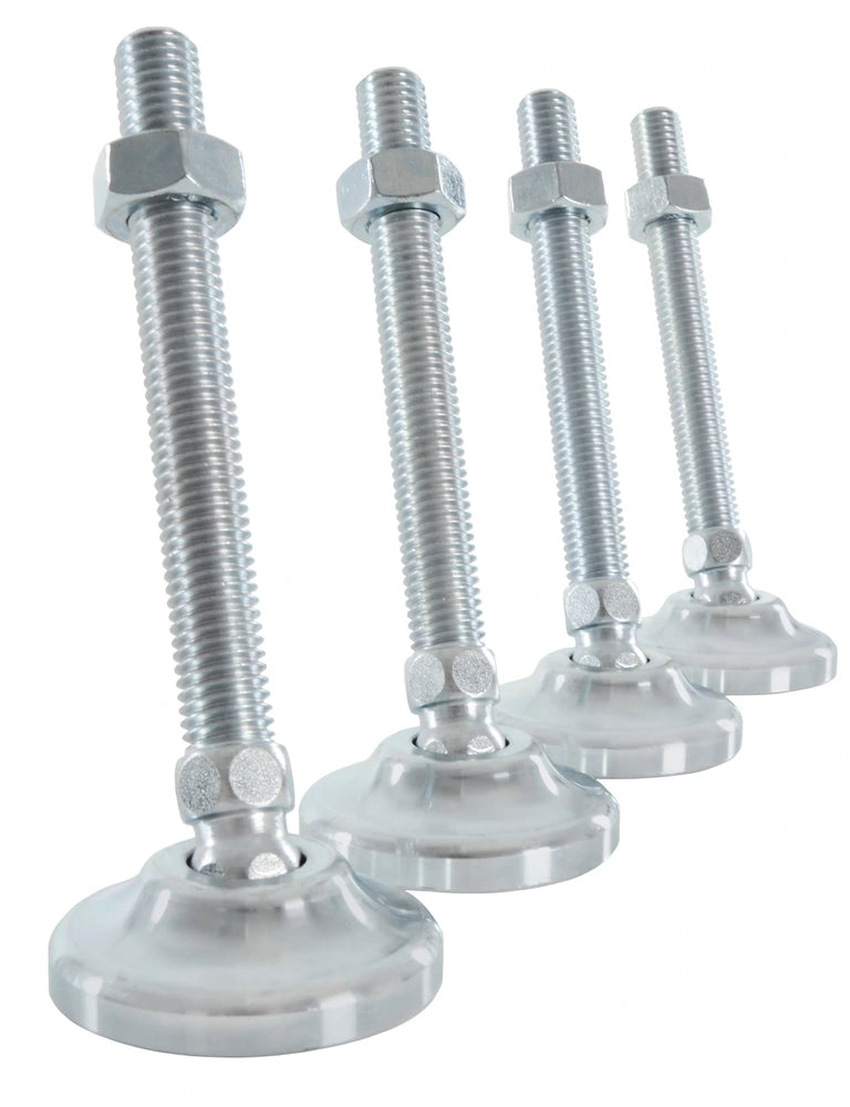 B-G Racing Zinc Plated Levelling Feet M12X100 5mm Hex Head (Set Of 4)