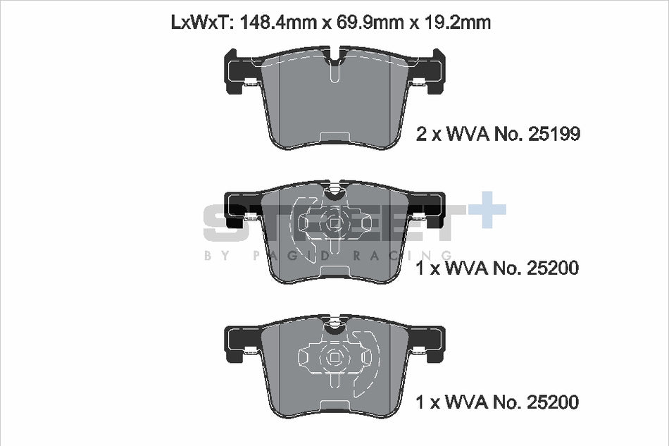 PAGID STREET+ Front Axle Set for BMW X4 (F26) xDrive 35 d 04/14→03/18