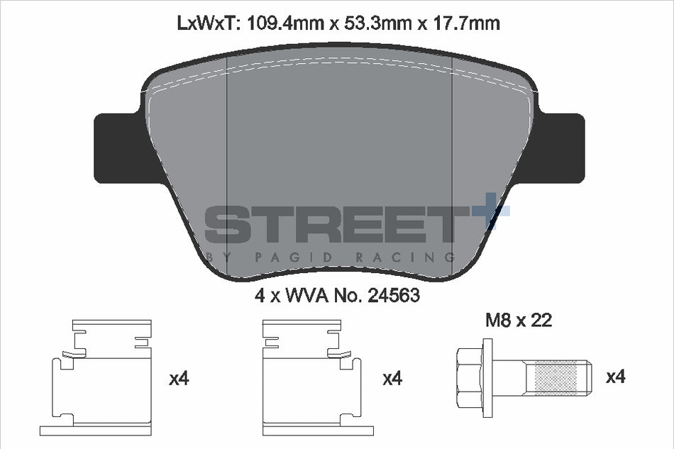 PAGID STREET+ Rear Axle Set for VW BEETLE (5C1, 5C2) 2.0 TSI 12/14→09/18