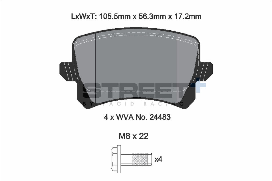 PAGID STREET+ Rear Axle Set for VW SHARAN VAN (7N1, 7N2) 2.0 TSI 12/10→11/15