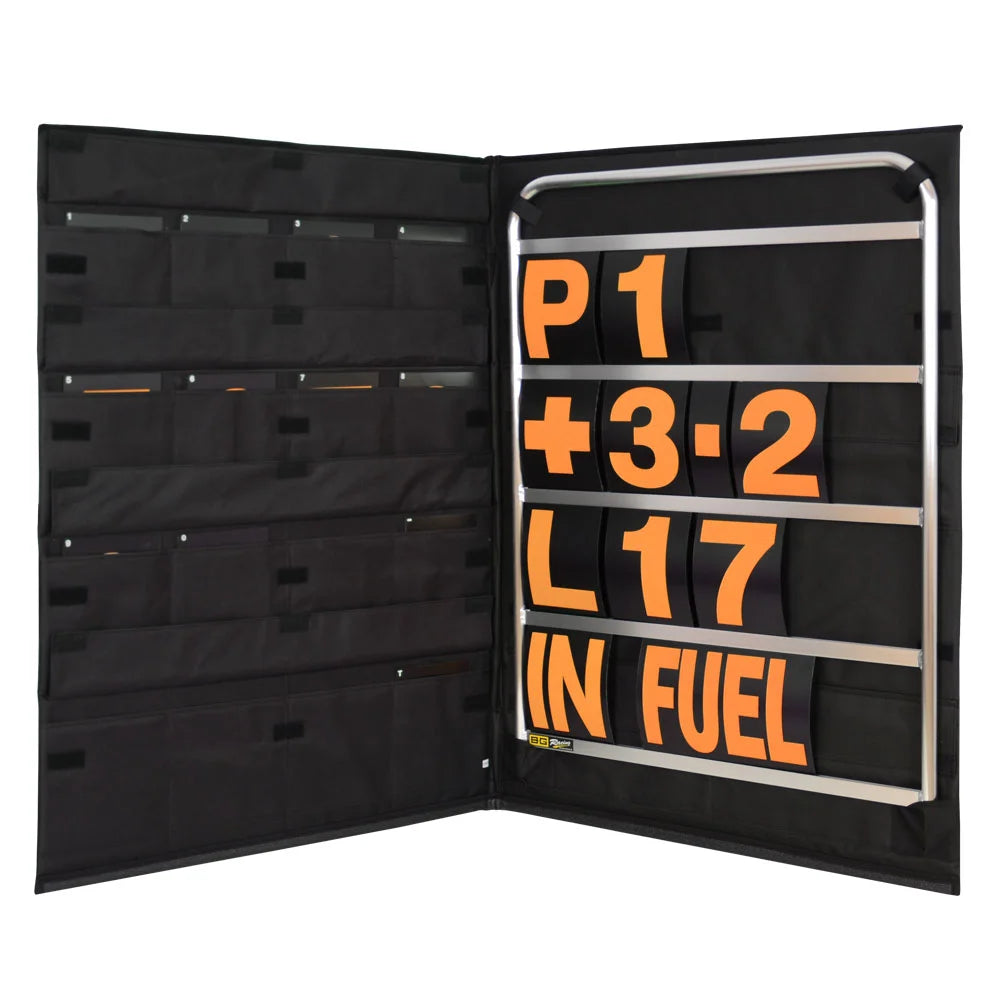 B-G Racing Standard Pit Board Kit- Orange Numbers & Bag