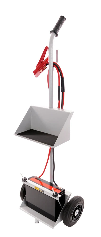 B-G Racing Battery Trolley With Tray - Grey Powder Coated