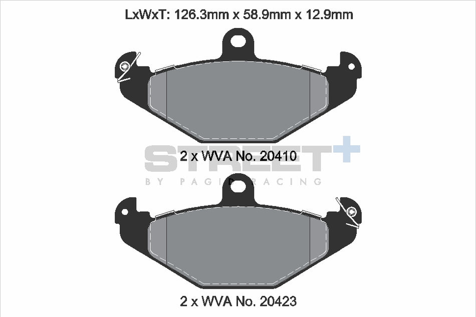 PAGID STREET+ Rear Axle Set for VAUXHALL VX220 Convertible (E01) 2.0 VXR 10/03→07/05