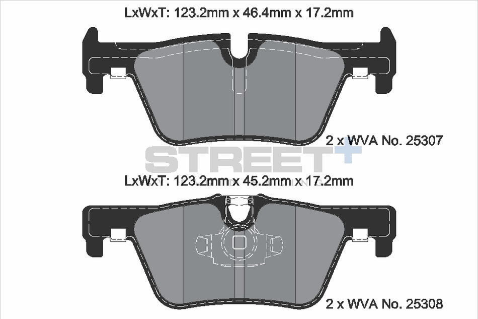 PAGID STREET+ Rear Axle Set for BMW 1 (F20) 116 d 03/15→06/19