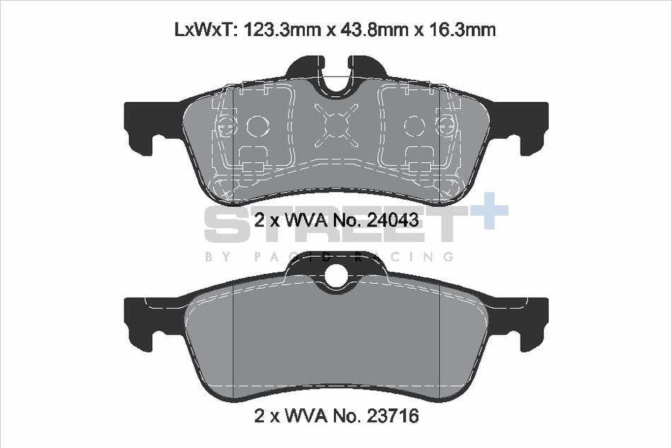 PAGID STREET+ Rear Axle Set for MINI MINI Convertible (R52) Cooper 04/04→07/08