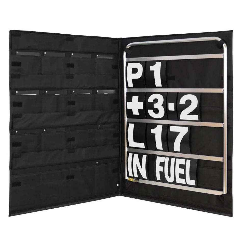 B-G Racing Standard Pit Board Kit- White Numbers & Bag