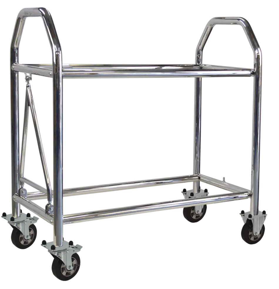 B-G Racing Wheel & Tyre Trolley 1800mm Length - Low Level - Stainless Steel
