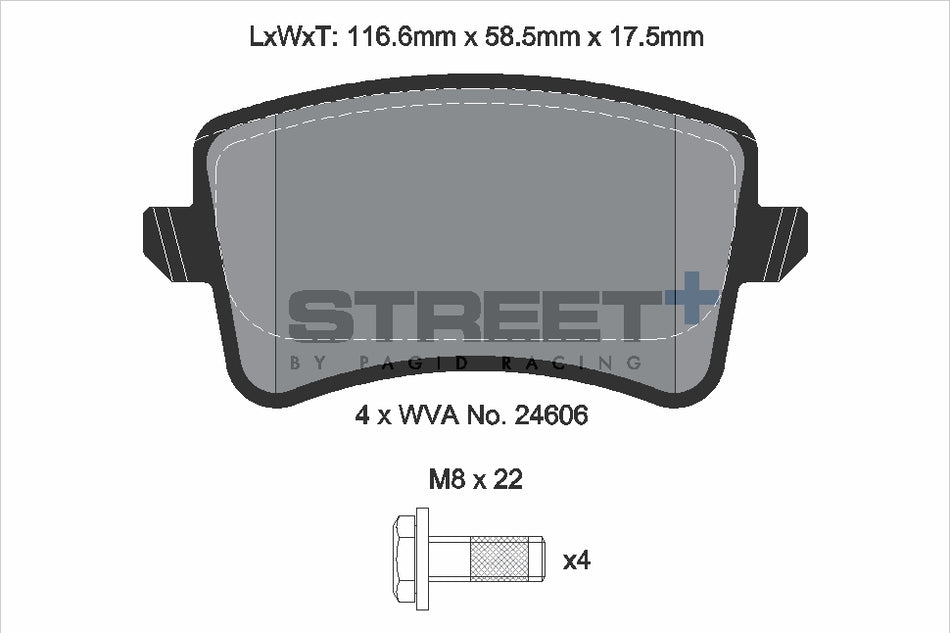 PAGID STREET+ Rear Axle Set for AUDI A5 Sportback (8TA) 2.0 TFSI quattro 05/13→05/16