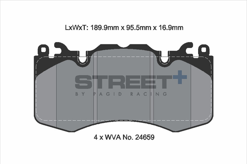 PAGID STREET+ Front Axle Set for LAND ROVER RANGE ROVER SPORT II (L494) 3.0 D300 4x4 07/20