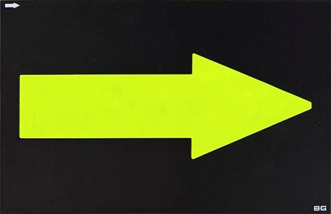 B-G Racing Standard Hi Vis Yellow Arrow Symbol