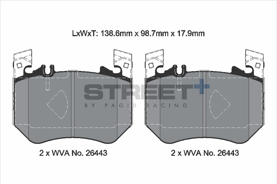 PAGID STREET+ Front Axle Set for MERCEDES-BENZ CLE (C236) CLE 450 4-matic (236.361) 10/23