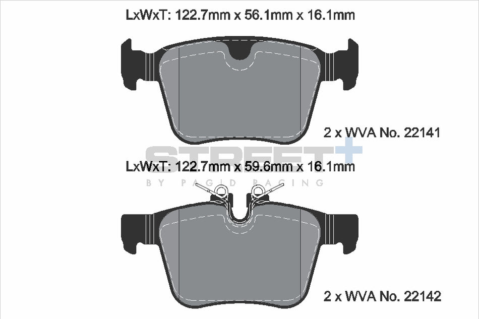 PAGID STREET+ Rear Axle Set for VOLVO XC60 II (246) B4 Mild-Hybrid AWD 04/19